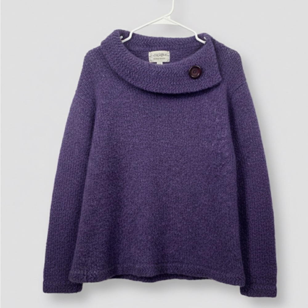 Rossen Hand Knit 100% Wool Cowl Neck Sweater sz Large made in Ireland